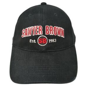 Sawyer Brown Est. 1983 Slideback Baseball Cap Black One Size Cotton Att Headwear